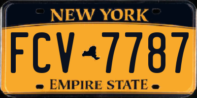 NY license plate FCV7787