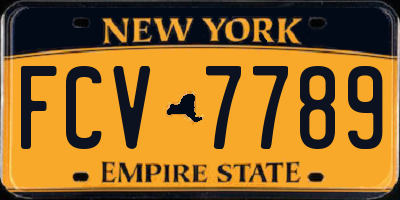 NY license plate FCV7789