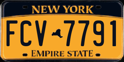 NY license plate FCV7791