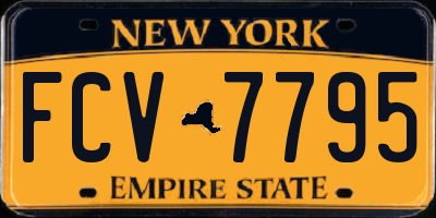 NY license plate FCV7795
