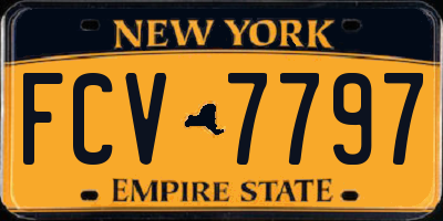 NY license plate FCV7797