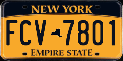 NY license plate FCV7801