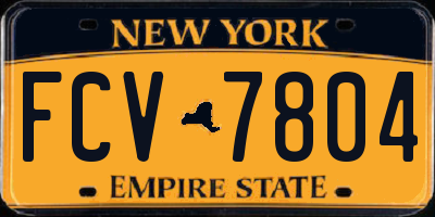 NY license plate FCV7804