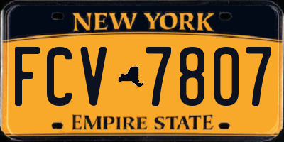 NY license plate FCV7807