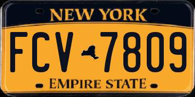 NY license plate FCV7809