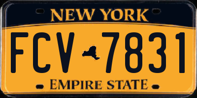 NY license plate FCV7831