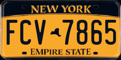 NY license plate FCV7865