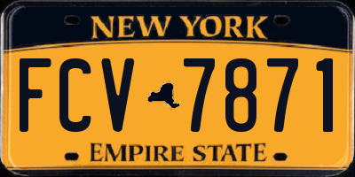 NY license plate FCV7871