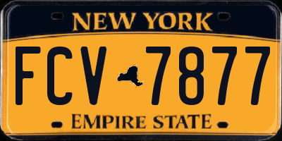 NY license plate FCV7877