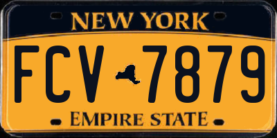 NY license plate FCV7879