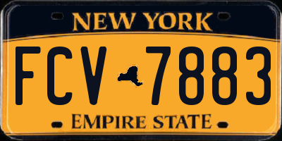 NY license plate FCV7883
