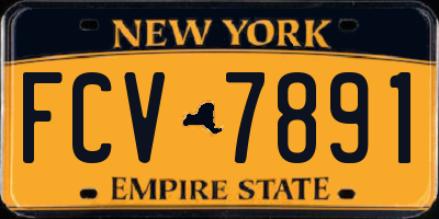 NY license plate FCV7891
