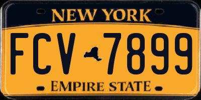 NY license plate FCV7899
