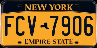 NY license plate FCV7906
