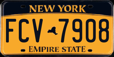 NY license plate FCV7908