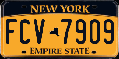 NY license plate FCV7909