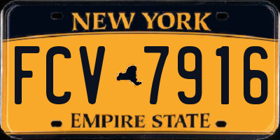NY license plate FCV7916