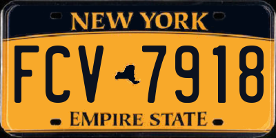 NY license plate FCV7918
