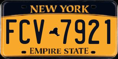NY license plate FCV7921