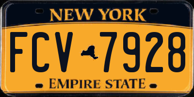 NY license plate FCV7928