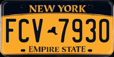 NY license plate FCV7930