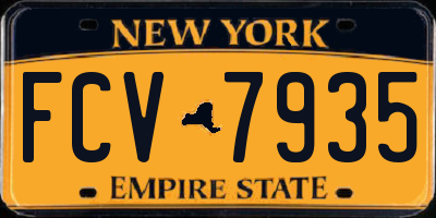 NY license plate FCV7935