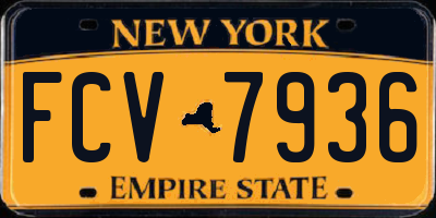 NY license plate FCV7936
