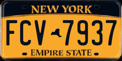 NY license plate FCV7937