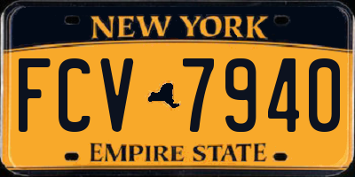 NY license plate FCV7940