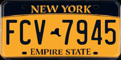 NY license plate FCV7945