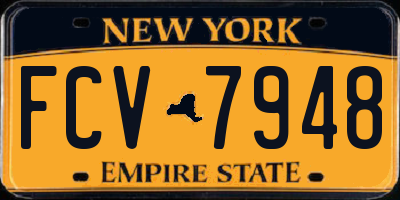 NY license plate FCV7948