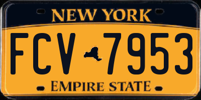 NY license plate FCV7953