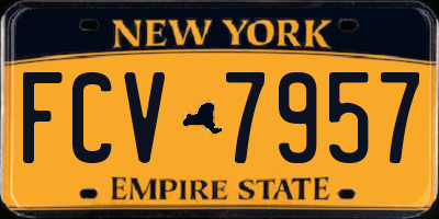 NY license plate FCV7957