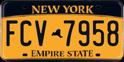 NY license plate FCV7958