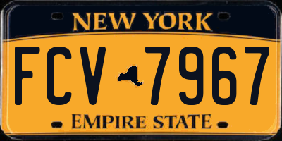 NY license plate FCV7967
