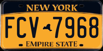 NY license plate FCV7968