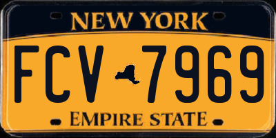 NY license plate FCV7969