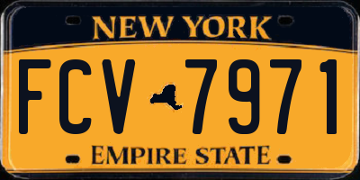NY license plate FCV7971