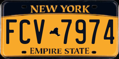 NY license plate FCV7974