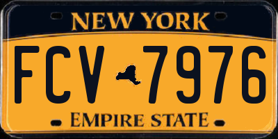NY license plate FCV7976