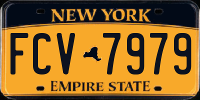 NY license plate FCV7979