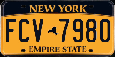 NY license plate FCV7980