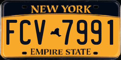 NY license plate FCV7991