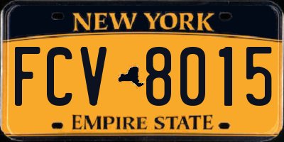 NY license plate FCV8015