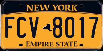 NY license plate FCV8017