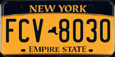 NY license plate FCV8030