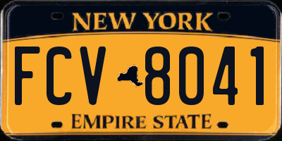 NY license plate FCV8041