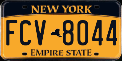 NY license plate FCV8044