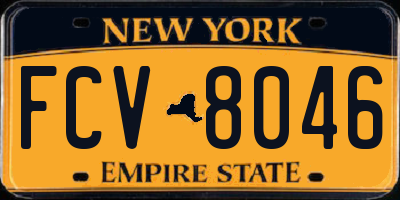 NY license plate FCV8046