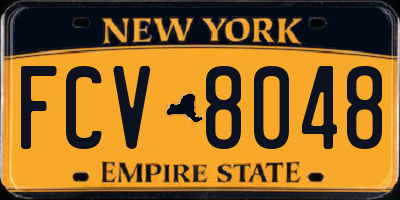 NY license plate FCV8048